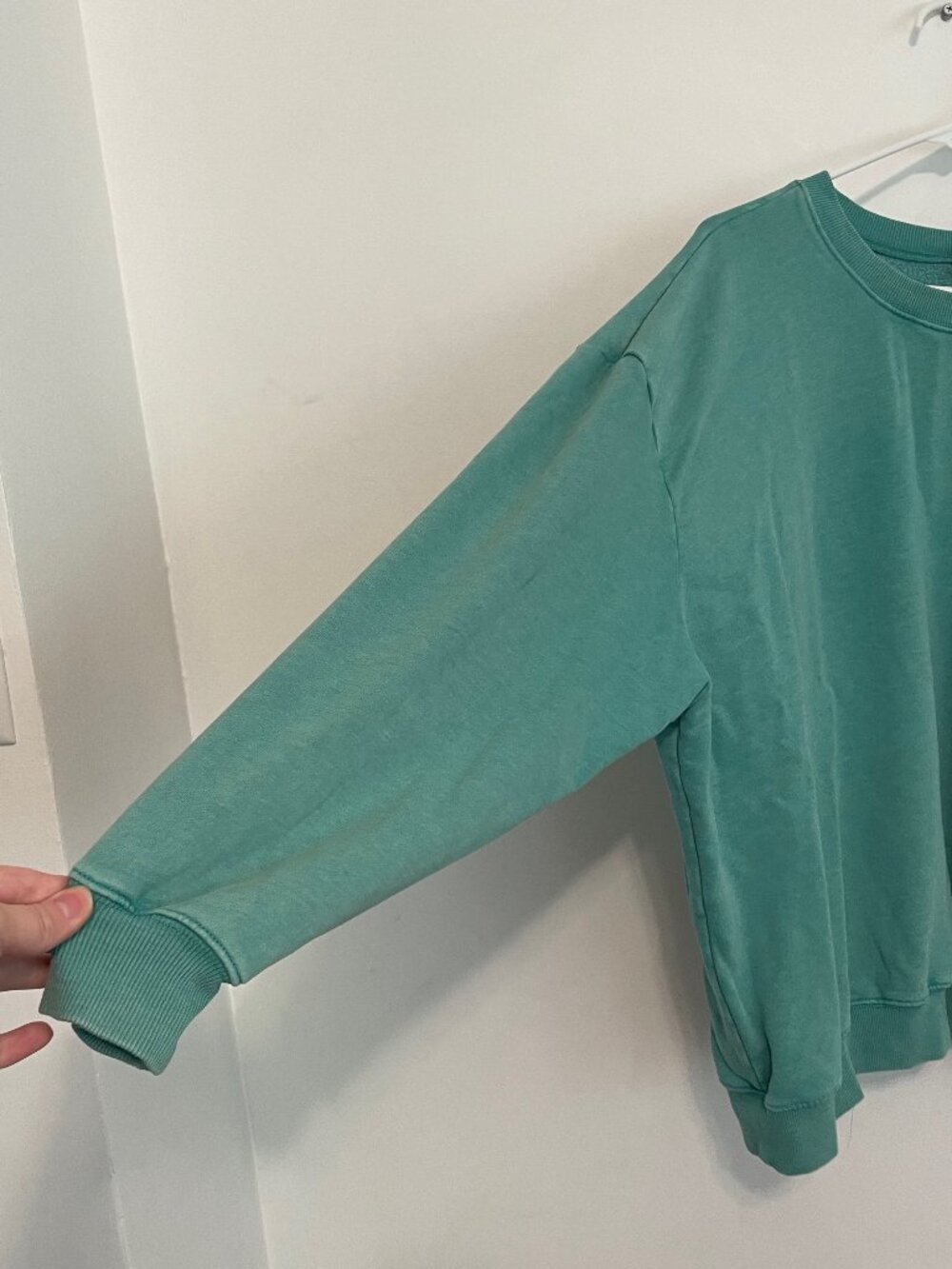 WILD FABLE Oversized Sweatshirt Teal Blue Green Beach Vibes Summer Vacation Boho - Picture 8 of 16